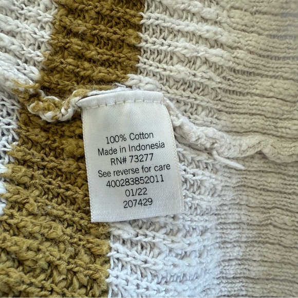 Sonoma Plus Size Spring Cream Striped V Neck Cotton Pull Over Sweater Size 3X - Picture 9 of 9